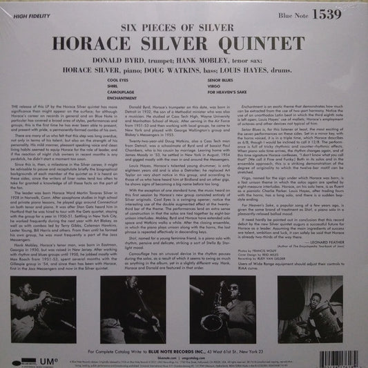 Horace Silver Quintet* : 6 Pieces Of Silver (LP, Album, Mono, RE, 180)