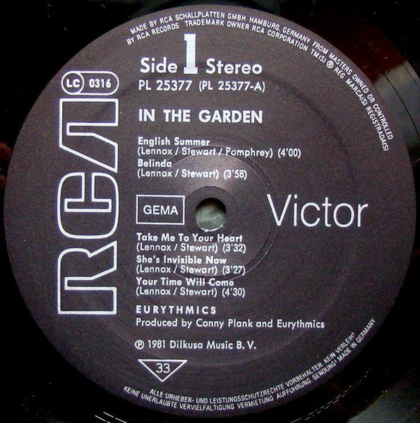 Eurythmics : In The Garden (LP, Album, Bla)