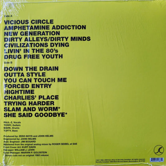 Zero Boys : Vicious Circle (LP, Album, RE, RM)