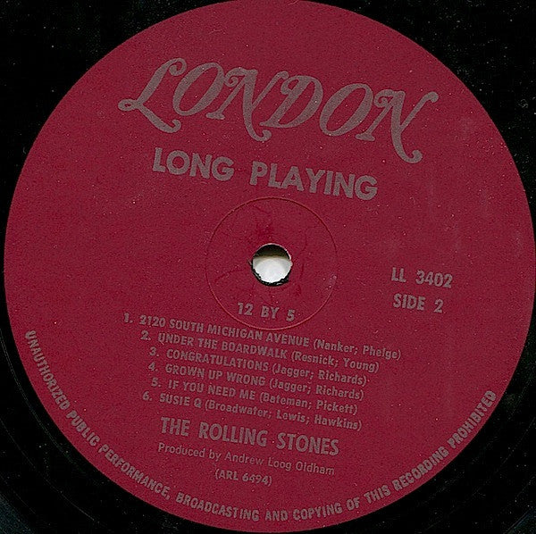 The Rolling Stones : 12 X 5 (LP, Album, Mono, RP, Glo)