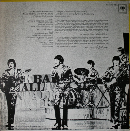 Paul Revere & The Raiders Featuring Mark Lindsay : Something Happening (LP, Album, San)