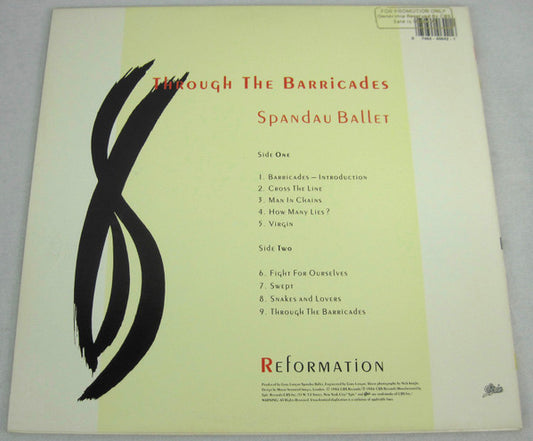 Spandau Ballet : Through The Barricades (LP, Album, Car)