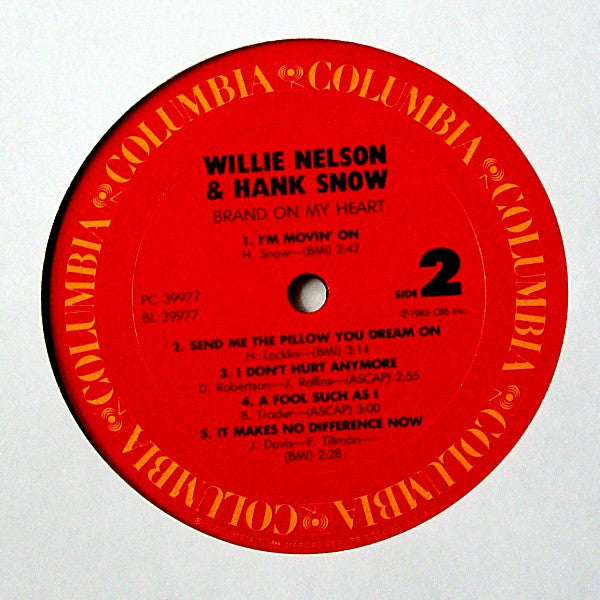 Willie Nelson & Hank Snow : Brand On My Heart (LP, Album)