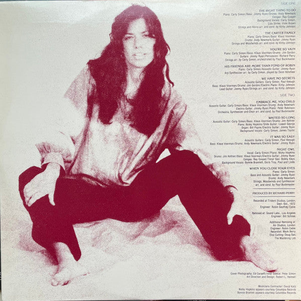 Carly Simon : No Secrets (LP, Album, Pit)