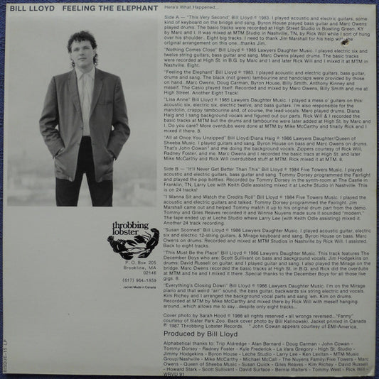 Bill Lloyd (3) : Feeling The Elephant (LP, Album)