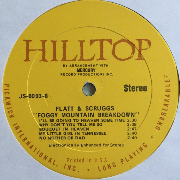 Flatt & Scruggs : Foggy Mountain Breakdown (LP, Album, RE, Yel)