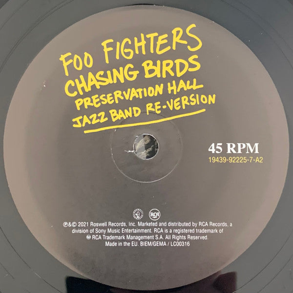 Foo Fighters : Making A Fire (Mark Ronson Re-Version) / Chasing Birds (Preservation Hall Jazz Band Re-Version) (7", RSD, Single, Ltd)