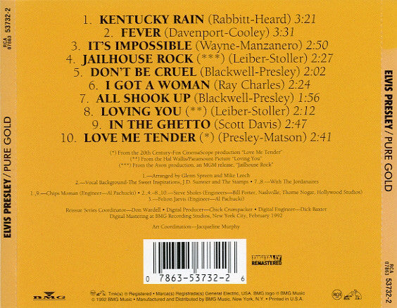 Elvis Presley : Pure Gold (CD, Comp, RE, RM)