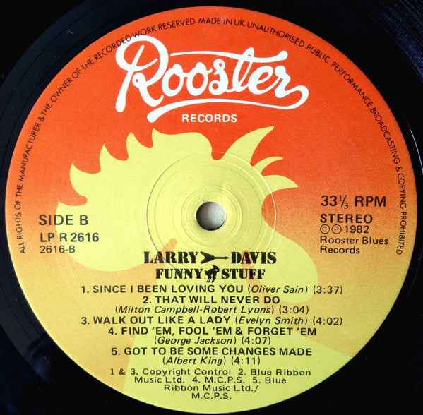 Larry Davis (4) : Funny Stuff (LP, Album)