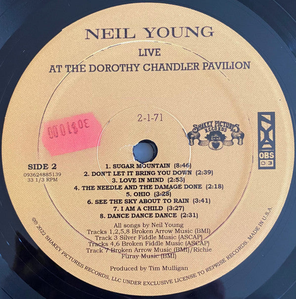 Neil Young : Dorothy Chandler Pavilion 1971 (LP, Album, RM)