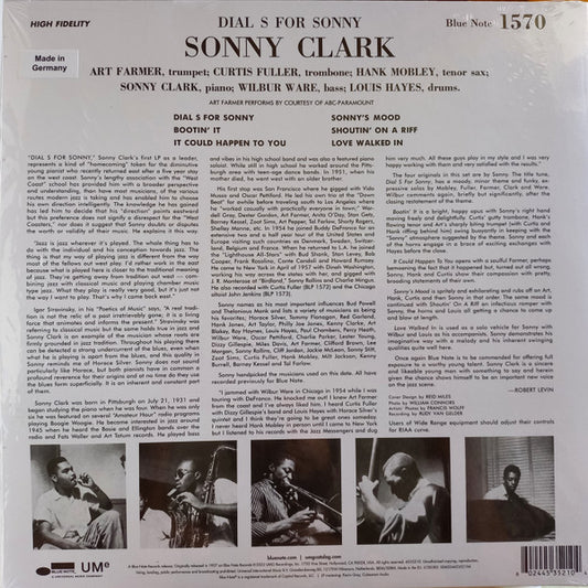 Sonny Clark : Dial "S" For Sonny (LP, Album, Mono, RE, 180)