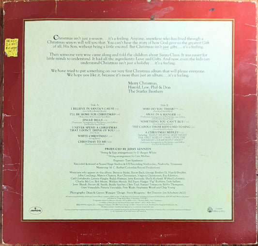 The Statler Brothers : The Statler Brothers Christmas Card (LP, Album, Glo)