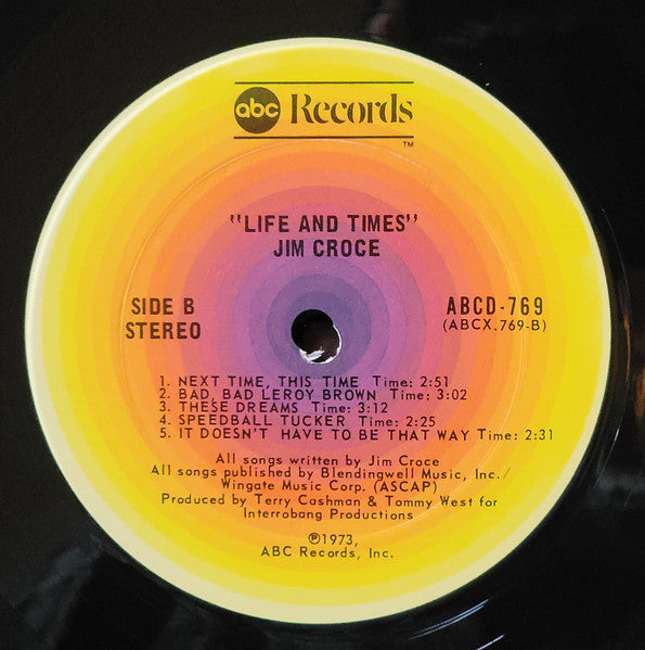 Jim Croce : Life And Times (LP, Album, RP, Ter)