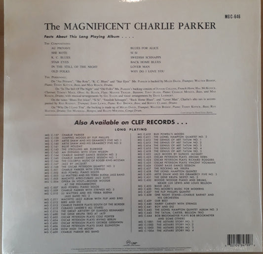 Charlie Parker : The Magnificent Charlie Parker (LP, Album, Comp, Mono, RE)