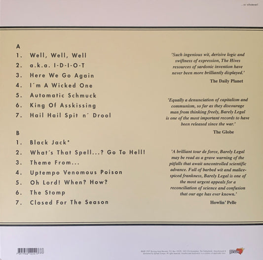 The Hives : Barely Legal (LP, Album, Ltd, RE, Blo)