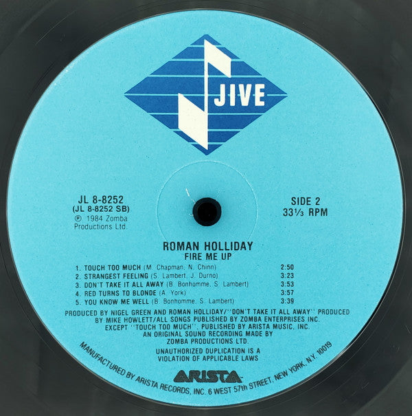 Roman Holliday : Fire Me Up (LP, Album, Ind)