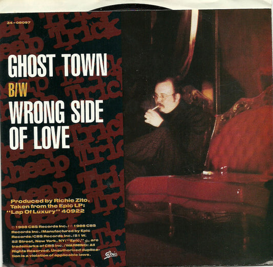 Cheap Trick : Ghost Town (7", Single, Styrene, Car)