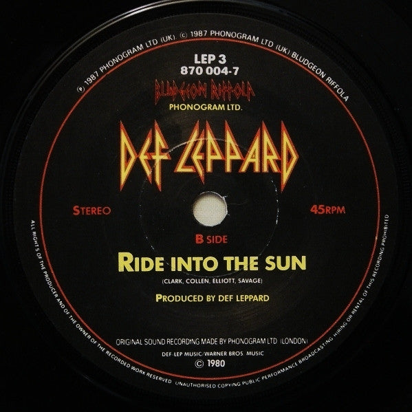 Def Leppard : Hysteria (7", Single, Pap)