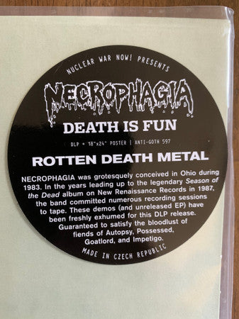 Necrophagia : Death Is Fun (2xLP, Comp, Ltd, Cle)