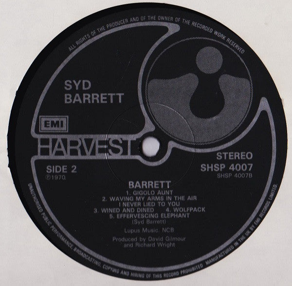 Syd Barrett : Barrett (LP, Album, RE)