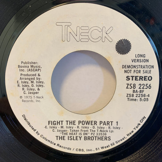 The Isley Brothers : Fight The Power (7", Promo, Styrene, Pit)