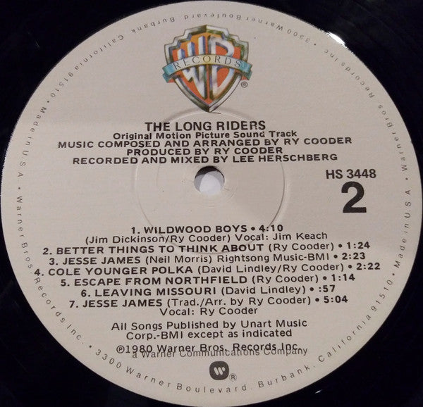 Ry Cooder : The Long Riders (Original Sound Track) (LP, Album, Win)