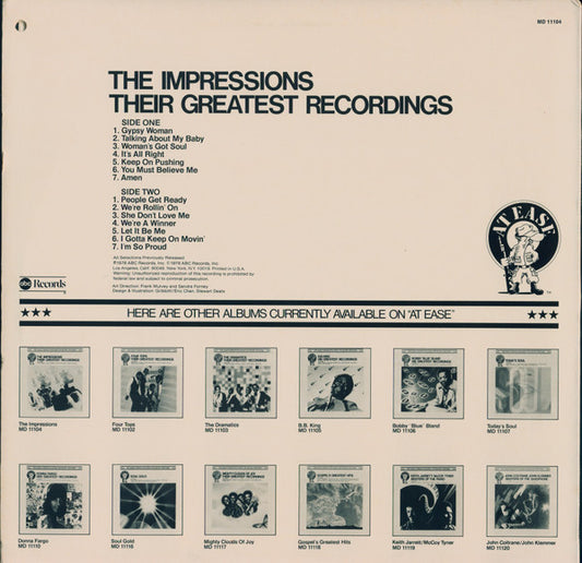 The Impressions : Their Greatest Recordings (LP, Comp)