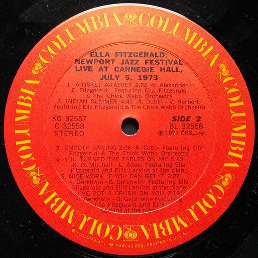 Ella Fitzgerald : Newport Jazz Festival Live At Carnegie Hall, July 5, 1973 (2xLP, Album, Gat)