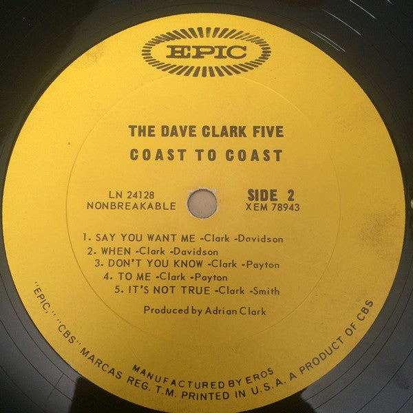 The Dave Clark Five : Coast To Coast (LP, Album, Mono)