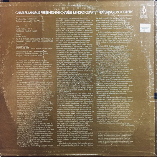 Charles Mingus Presents The Charles Mingus Quartet Featuring Eric Dolphy : Charles Mingus Presents The Charles Mingus Quartet Featuring Eric Dolphy (LP, Album, RE)