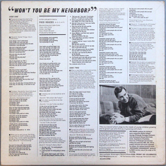 Misterogers* : Won't You Be My Neighbor? (LP, Album, Mono)