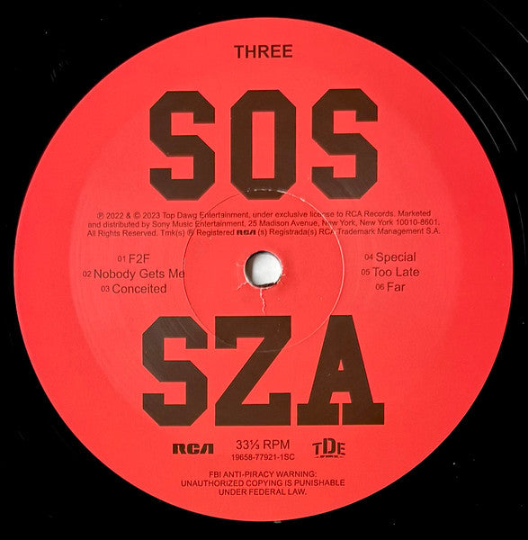 SZA (2) : SOS (2xLP, Album, Mem)