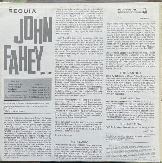 John Fahey : Requia (LP, Album, San)