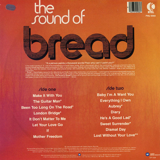 Bread : The Sound Of Bread- Their 16 Finest Songs (LP, Comp)