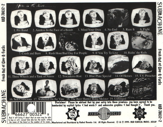 Submachine : Fresh Out Of Give-A-Fucks (CD, Album)