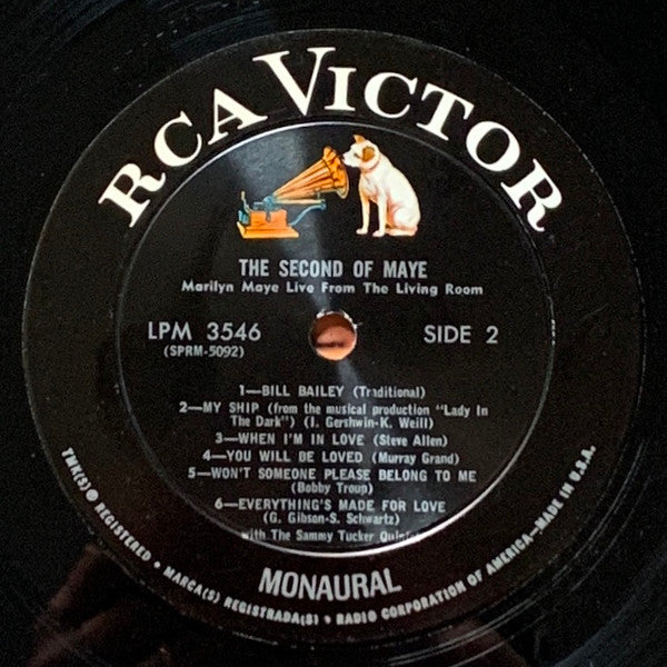 Marilyn Maye : The Second Of Maye (LP, Album, Mono)