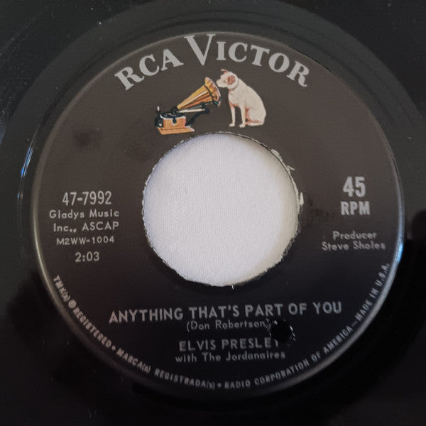 Elvis Presley : Good Luck Charm / Anything That's Part Of You (7", Single, Ind)