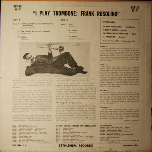 Frank Rosolino : I Play Trombone (LP, Album, Mono, Los)
