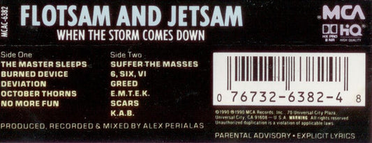 Flotsam And Jetsam : When The Storm Comes Down (Cass, Album, Dol)