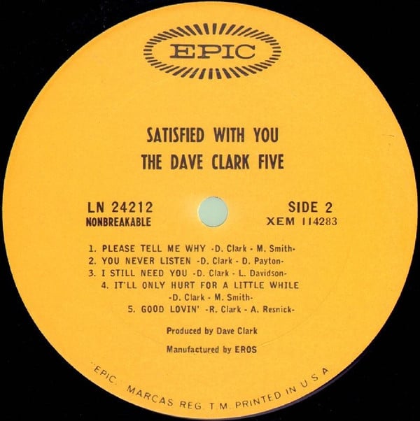 The Dave Clark Five : Satisfied With You (LP, Album, Mono)