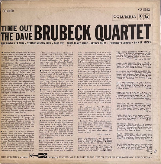 The Dave Brubeck Quartet : Time Out (LP, Album, RE, Pit)