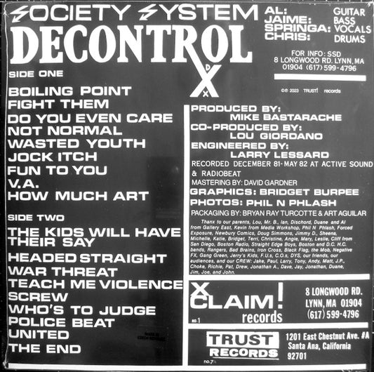 SS Decontrol* : The Kids Will Have Their Say (12", Album, Ltd, RE, RM, RP, Gre)