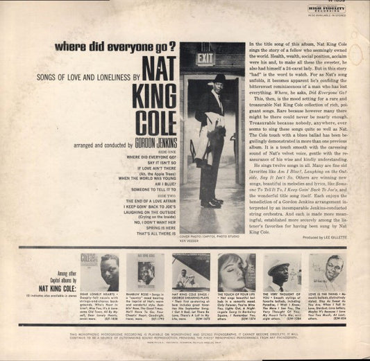Nat King Cole : Where Did Everyone Go? (LP, Album, Mono, Scr)
