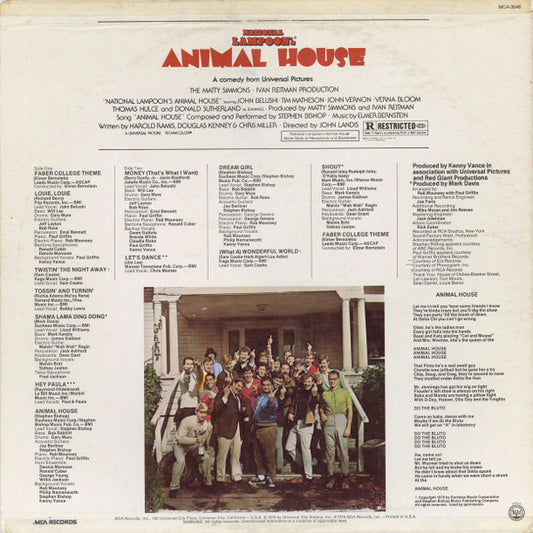 Various : National Lampoon's Animal House (Original Motion Picture Soundtrack) (LP, Comp, RP, Pin)
