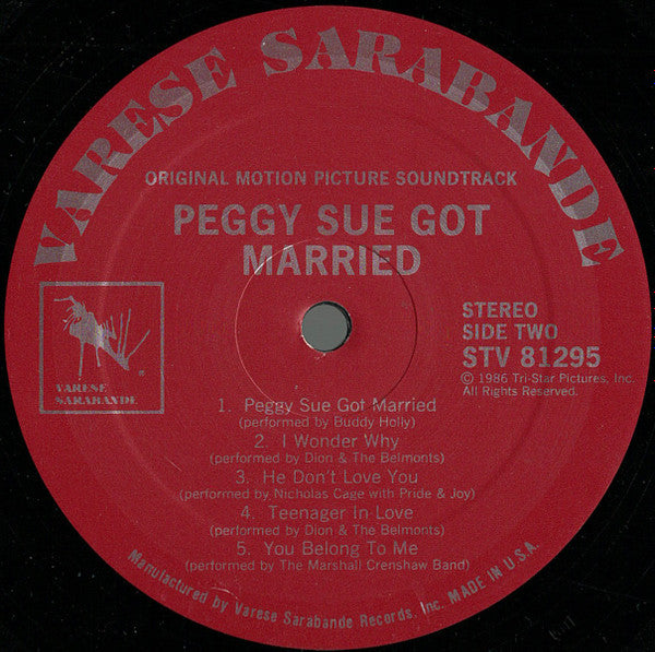 John Barry, Various : Peggy Sue Got Married: Original Motion Picture Soundtrack (LP, Album)