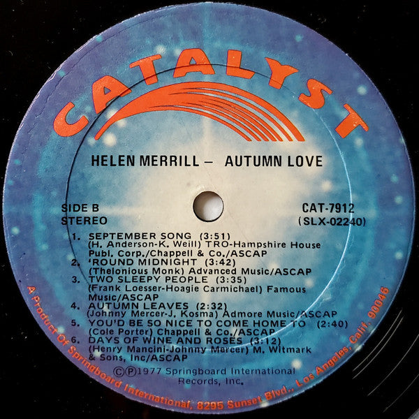 Helen Merrill : Autumn Love (LP, Album, RE)