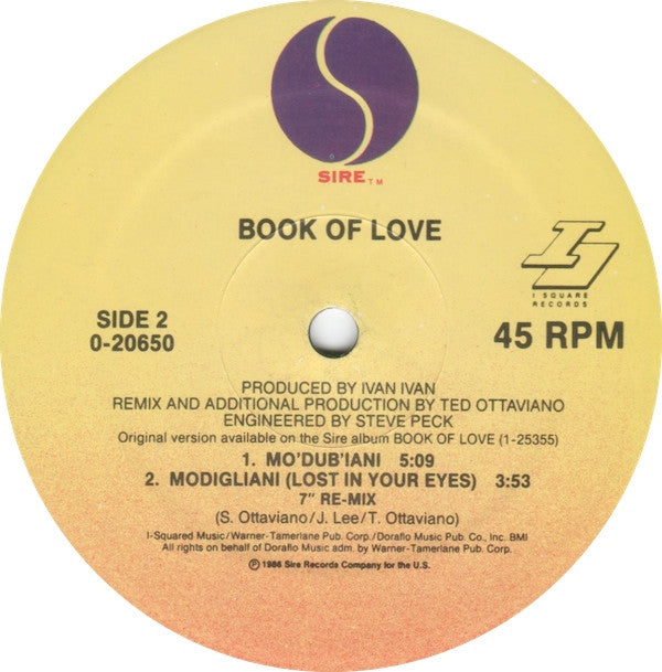 Book Of Love : Modigliani (Lost In Your Eyes) (12")
