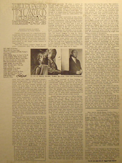 Various : Rugged Piano Classics: 1927-39 (LP, Comp)