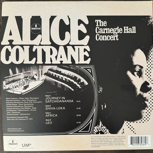 Alice Coltrane : The Carnegie Hall Concert (2xLP, Album, Opa)