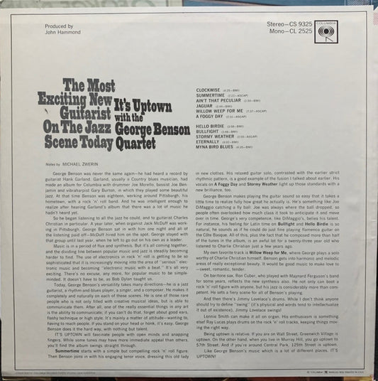 The George Benson Quartet : It's Uptown (LP, Album, RE, Pit)